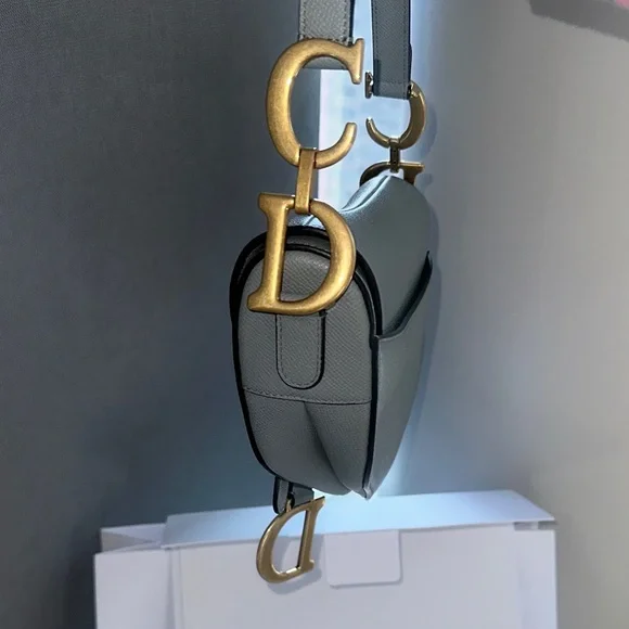 FULL SET - Dior Saddle Bag Grey with Gift Bag and Dust Bag - Picture 10 of 12